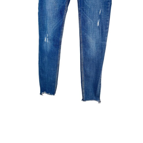2/$30 ZARA Size 6 Authentic Denim TRF Womens Mid-Rise Distressed Skinny Jeans - Picture 13 of 14